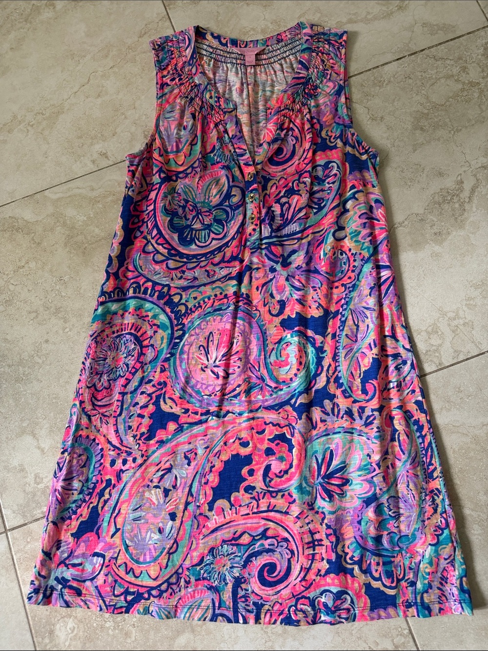 Lilly Pulitzer Sleeveless Floral Paisley Shift Dress - women’s small